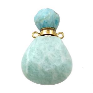 green Amazonite perfume bottle pendant, approx 16-27mm