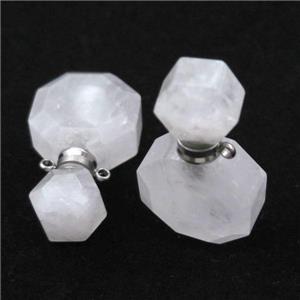 Clear Quartz perfume bottle pendant, approx 20-35mm