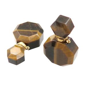 Tiger eye stone perfume bottle pendant, approx 20-35mm