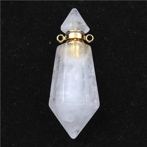 Clear Quartz perfume bottle pendant, approx 17-41mm