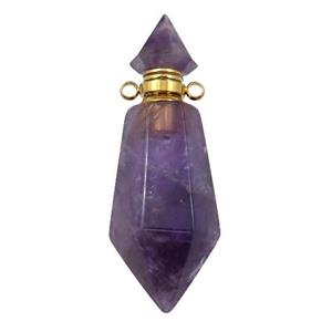 Amethyst perfume bottle pendant, approx 17-41mm