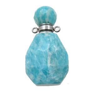 Amazonite perfume bottle pendant, approx 18-37mm