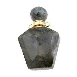 Labradorite perfume bottle pendant, approx 23-36mm