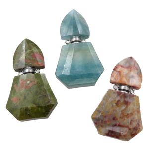 mix Gemstone perfume bottle pendant, approx 28-48mm