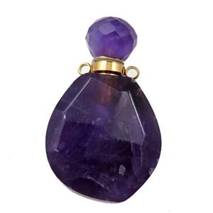 Amethyst perfume bottle pendant, approx 23-38mm