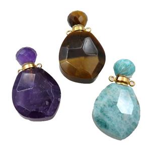 mix Gemstone perfume bottle pendant, approx 23-38mm