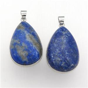 blue Lapis Lazuli Teardrop Pendant, approx 20-30mm