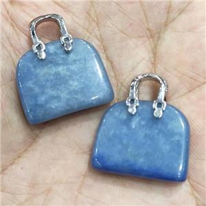 blue Aventurine bag char pendant, approx 20-24mm