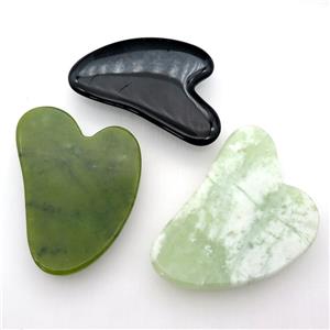 mix Gemstone Slice GuaSha Massage Tools, approx 60-70mm