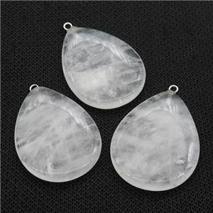 Clear Quartz teardrop pendant, approx 30-40mm