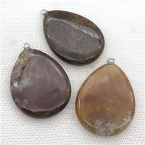 Ocean Agate teardrop pendant, approx 30-40mm