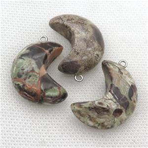 Ocean Jasper moon pendant, approx 14-30mm