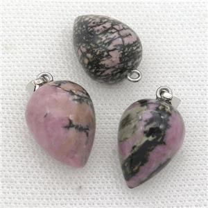 pink Rhodonite Pendulum Pendant, approx 15-20mm