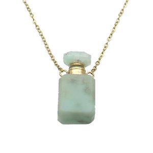 green Chrysoprase perfume bottle Necklace, approx 10-20mm