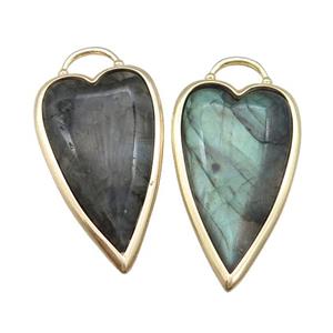 Labradorite Arrowhead Pendant Gold Plated, approx 18-35mm