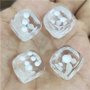 Clear Quartz Cube Dice, approx 15mm