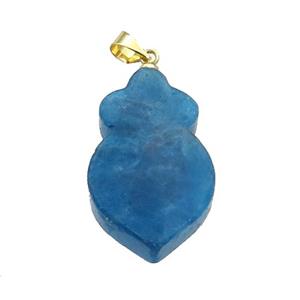 Blue Apatite Shield Pendant, approx 17-26mm