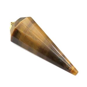 Tiger Eye Stone Pendulum Pendant, approx 16-40mm