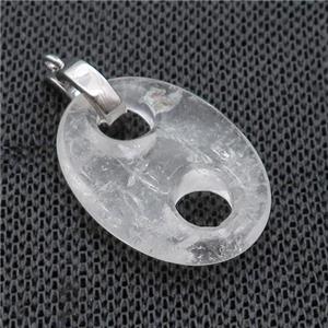 Clear Quartz Pignose Pendant, approx 18-25mm