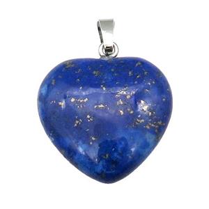 Blue Lapis Lazuli Heart Pendant, approx 25mm