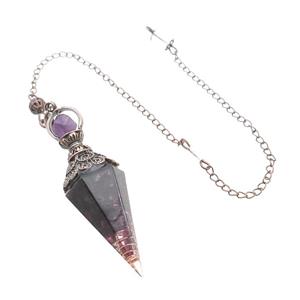 Garnet Chips Resin Pendulum Pendant Antique Red, approx 20-60mm, 6mm, 20cm chain