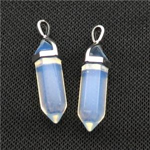 White Opalite Bullet Pendant, approx 8x30mm