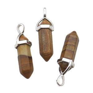 Natural Picture Jasper Bullet Pendant, approx 8x30mm