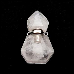 Natural Clear Quartz Perfume Bottle Pendant, approx 16-27mm