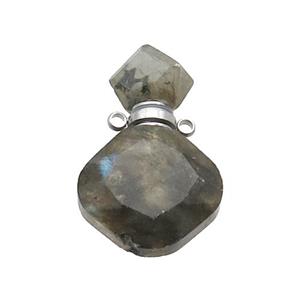 Natural Labradorite Perfume Bottle Pendant, approx 17-26mm