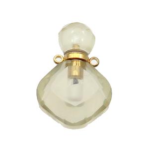 Natural Lemon Quartz Perfume Bottle Pendant, approx 17-26mm