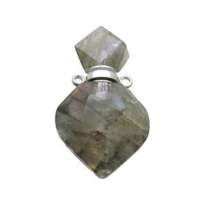 Natural Labradorite Perfume Bottle Pendant, approx 18-30mm