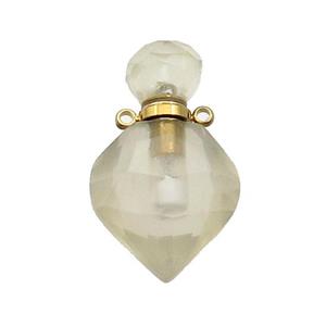 Natural Lemon Quartz Perfume Bottle Pendant, approx 18-30mm