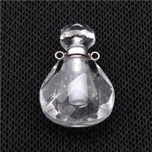 Crystal Quartz Perfume Bottle Pendant, approx 17-24mm