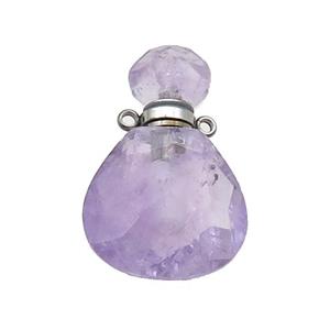 Natural Amethyst Perfume Bottle Pendant Lt.purple, approx 17-24mm