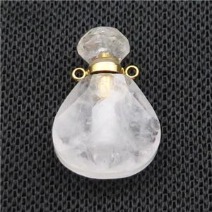 Natural Clear Quartz Perfume Bottle Pendant, approx 17-24mm