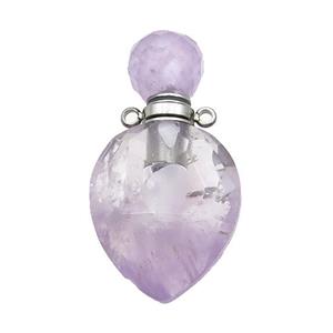 Natural Amethyst Perfume Bottle Pendant Lt.purple, approx 20-38mm