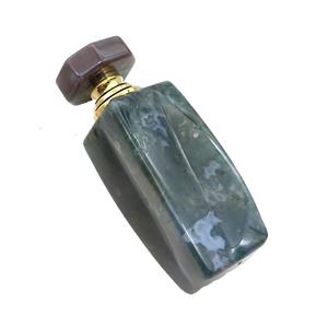 Green Moss Agate Perfume Bottle Pendant, approx 25x30-80mm