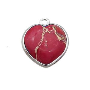 Red Imperial Jasper Heart Pendant, approx 17mm