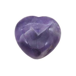 Purple Amethyst Heart Pendant Undrilled, approx 30mm