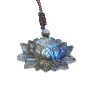 Natural Labradorite Necklace Lotus, approx 22-35mm