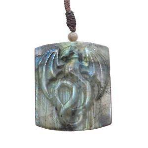 Natural Labradorite Necklace Dragon, approx 40-50mm