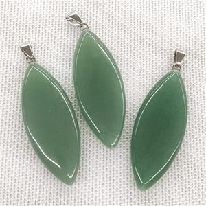 Natural Green Aventurine Leaf Pendant, approx 20-50mm