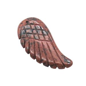 Red Sesame Jasper Angel Wings Pendant, approx 15-30mm