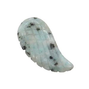 Natural Kiwi Jasper Angel Wings Pendant, approx 15-30mm