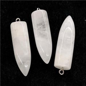 Natural Crystal Quartz Bullet Pendant White, approx 10-40mm