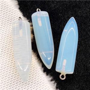 White Opalite Bullet Pendant, approx 10-40mm