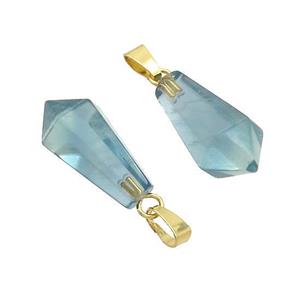 Natural Green Fluorite Teardrop Pendant, approx 13-23mm