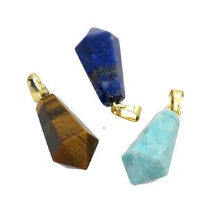 Mix Gemstone Teardrop Pendant, approx 13-23mm