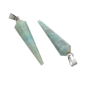 Natural Green Amazonite Pendulum Pendant, approx 8-30mm