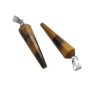 Natural Tiger Eye Stone Pendulum Pendant Yellow, approx 8-30mm